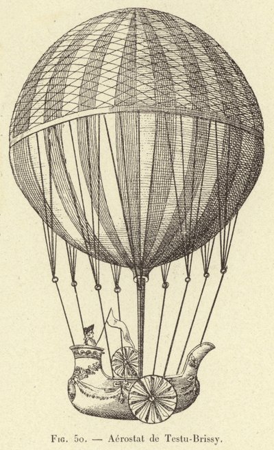 Aerostat de Testu-Brissy (gravure) door French School