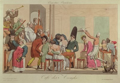 Karikatuur van het Cafe des Aveugles, c.1800 door French School