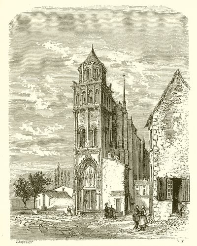 Kerk van Sainte-Radegonde in Poitiers door French School