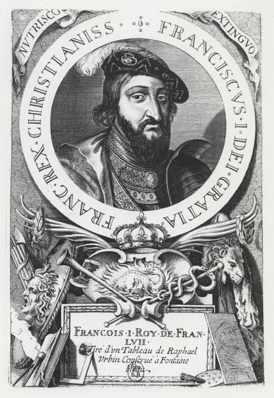 Francis I van Frankrijk (gravure) door French School