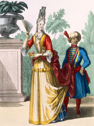 Dame in zomerjurk, c.1690-1700 door French School