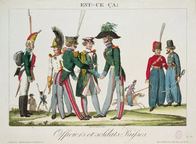 Russische officieren en soldaten, 1815 door French School