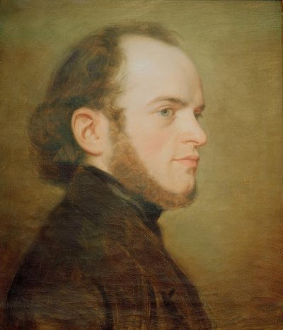 Portret van de jonge Adolph Menzel door Friedrich Eduard Meyerheim