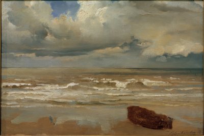 Strand bij Blankenberge door Friedrich Karl Hausmann