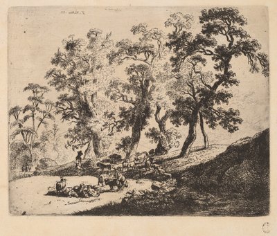 Landschap met Herders door Friedrich Müller