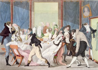 Een Parijse theepartij, ca. 1800 door Fulchran Jean Harriet