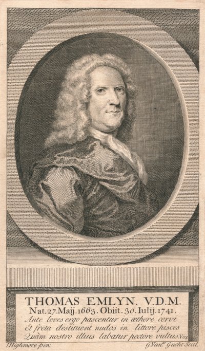 Thomas Emlyn, V.D.M., 1742 door G van der Gucht