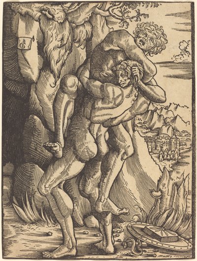 Hercules en Antaeus door Gabriel Salmon