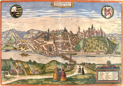 Meissen, Duitsland door Georg and Hogenberg Franz (1535 90) Braun