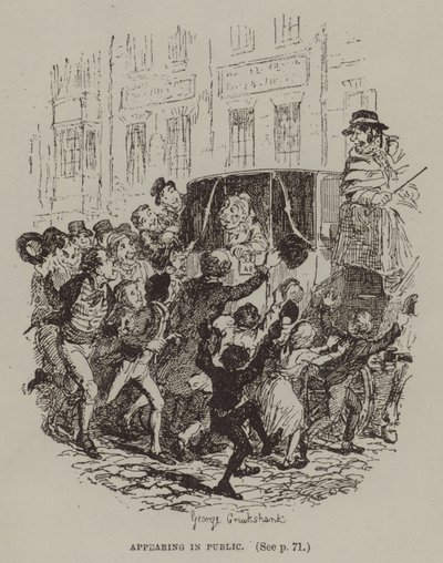 In het Openbaar Verschijnen (gravure) door George (after) Cruikshank