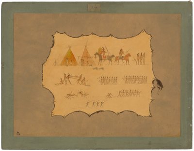 Facsimile van een Cheyenne Mantel door George Catlin