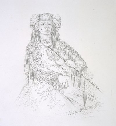 Ha-wan-je-tah (De Ene Hoorn), 1852 door George Catlin