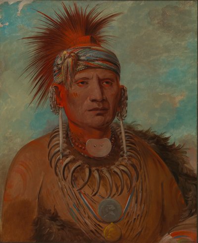 Neu-mon-ya, Wandelende Regen, Oorlogshoofd. door George Catlin