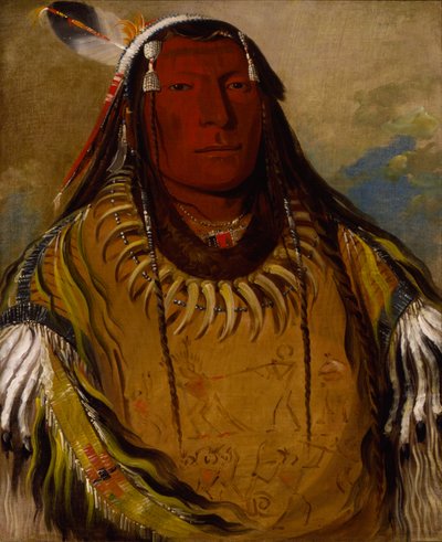 Pa-ris-ka-roó-pa, Twee Kraaien, een Hoofdman door George Catlin