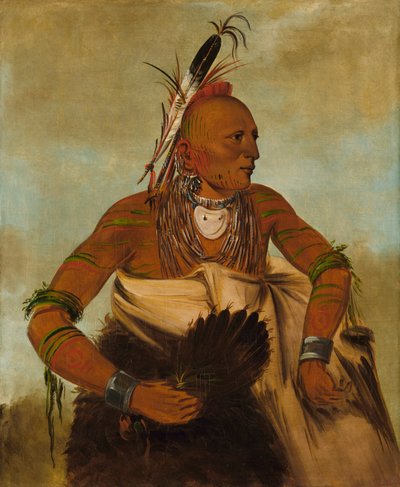 Wa-ho-béck-ee, een knappe dappere, 1834 door George Catlin