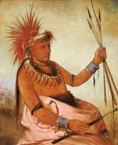 Wos-cóm-mun, drukke man, een dappere, 1832 door George Catlin