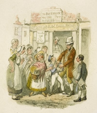 Illustratie voor "Oliver Twist" door George Cruikshank