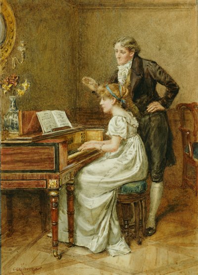 De muziekmeester door George Goodwin Kilburne