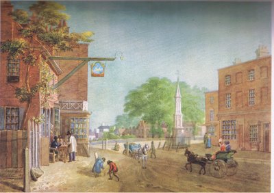 Tottenham Village in 1822 door George Junior Scharf