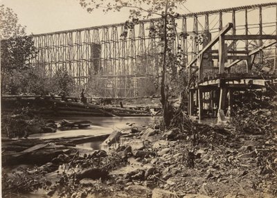 Trestle Brug bij Whiteside door George N. Barnard