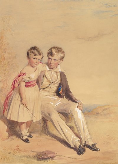 Portret van Twee Kinderen, 1837 door George Richmond