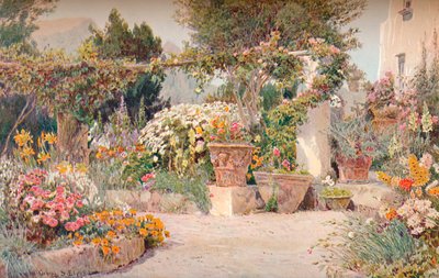 Een Italiaanse tuin, ca. 1903 door George Samuel Elgood