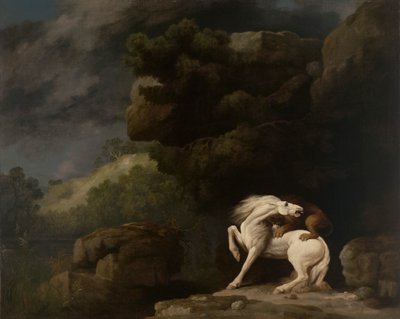 Een Leeuw die een Paard Aanvalt door George Stubbs