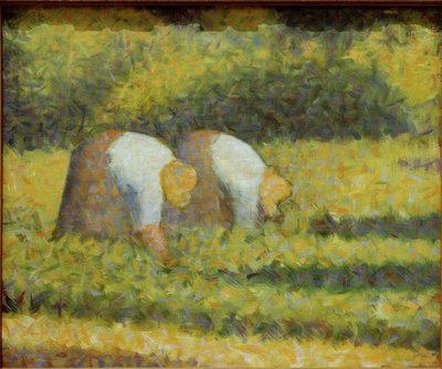 Boerinnen aan het werk door Georges Seurat