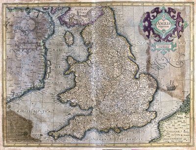 Engeland door Gerardus Mercator