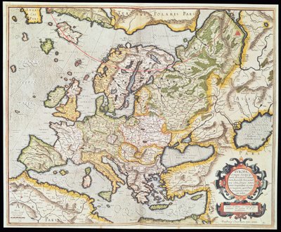 Kaart van Europa, c.1554 door Gerardus Mercator