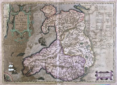 Wales, Groot-Brittannië (gravure) door Gerardus Mercator