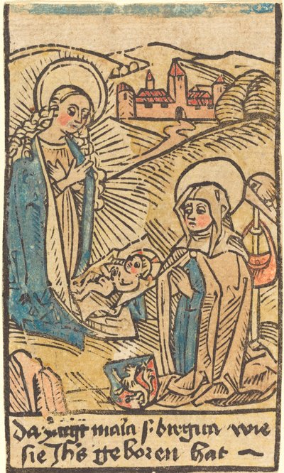 Madonna en Sint Brigida door German 15th Century