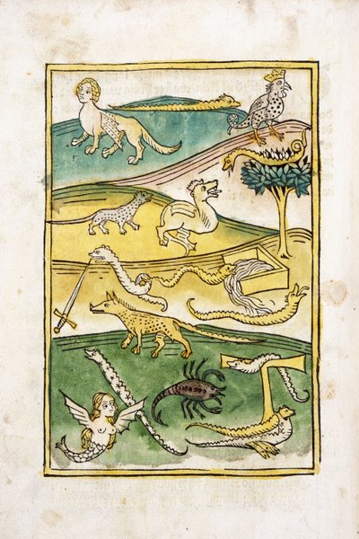 Monsters en slangen in een landschap, 1478 door German School