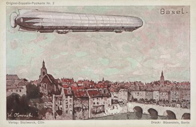 Zeppelin vliegt over Basel door German School