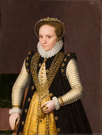 Portret van een onbekende edelvrouw, 1575 door Gillis Claeissens