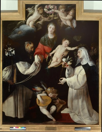 Madonna van de Rozenkrans door Giovanni Battista  Crespi