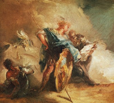 Minerva dicteert wetten door Giovanni Battista Tiepolo