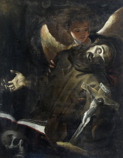 Sint Franciscus in extase, ca. 1598 door Giovanni Battista Crespi