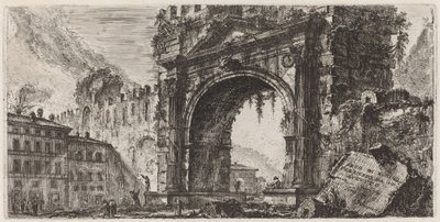 Boog van Rimini gebouwd door Augustus door Giovanni Battista Piranesi