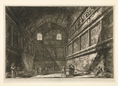 Binnenaanzicht van de kerk door Giovanni Battista Piranesi