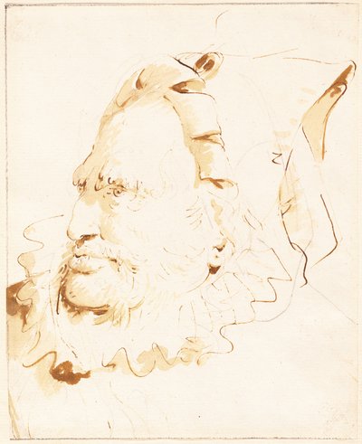 Hoofd van een Tovenaar door Giovanni Battista Tiepolo