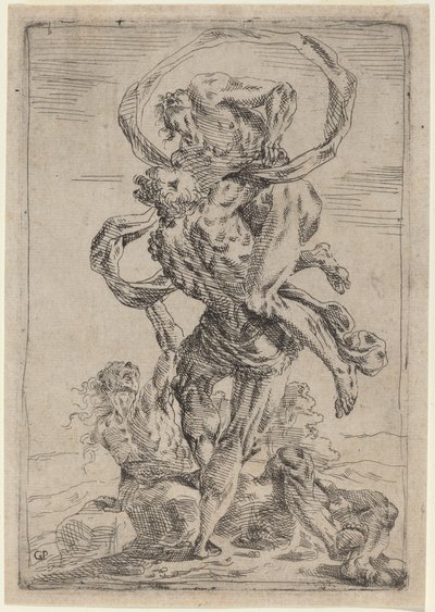 Hercules en Antaeus door Giovanni Pietro Possenti