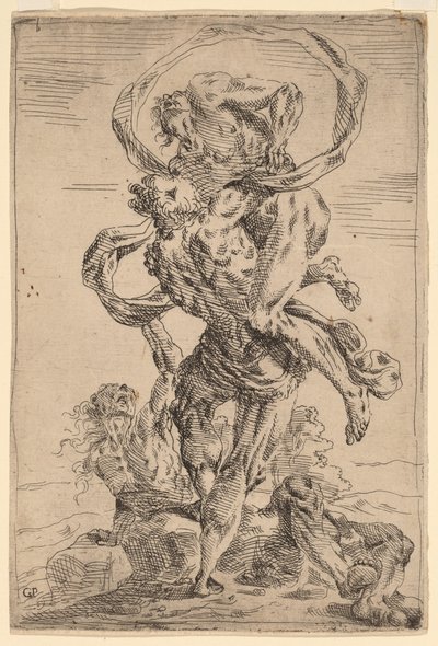 Hercules en Antaeus door Giovanni Pietro Possenti