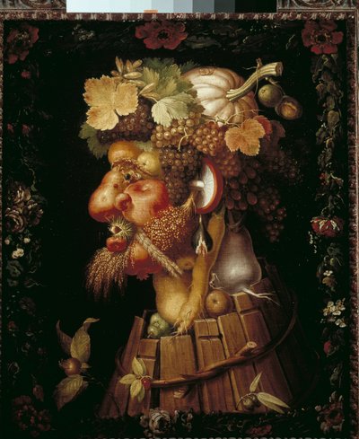 Herfst (olieverf op doek) door Giuseppe Arcimboldo