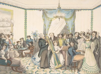 Een concert, 1820-30 door Granddaughters of Dr. Samuel Parr.