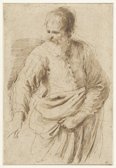 Staande oude man door Guercino (attributed to)