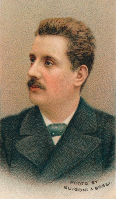 Giacomo Puccini 1858-1924 Italiaanse componist door Guigoni and Bossi.