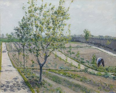 De groentetuin, Petit Gennevilliers door Gustave Caillebotte