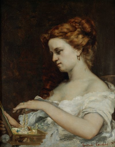 Een vrouw met sieraden, 1867 door Gustave Courbet