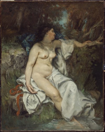 Badende Slapend bij een Beek, 1845 door Gustave Courbet